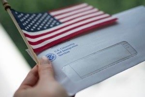 Flag and an envelope